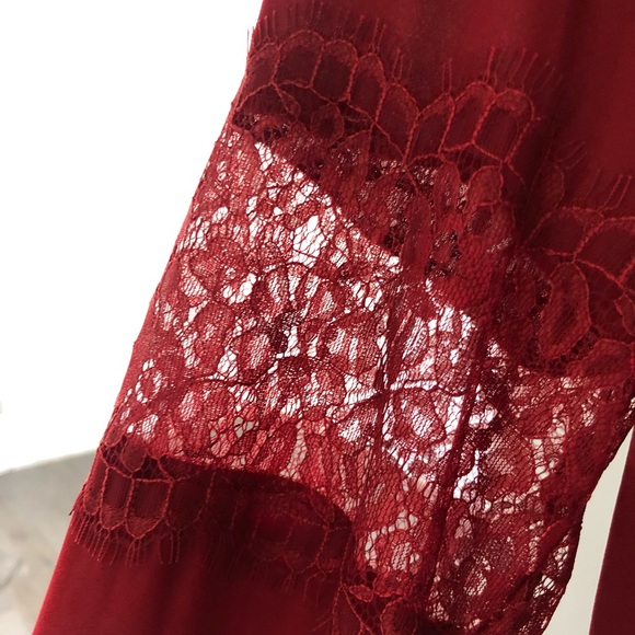 Express Long Sleeve Tie Fit And Flare Skater Dress - Picture 5 of 6